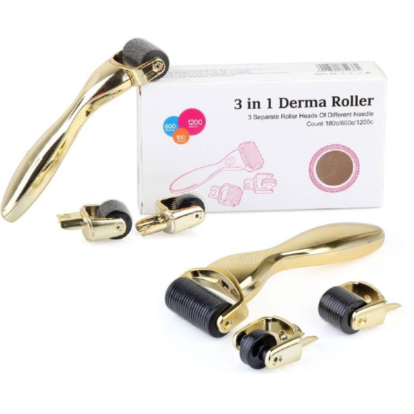 Zlatý Derma Roller 3v1 na Tvár, Telo a pod Oči - Image 2
