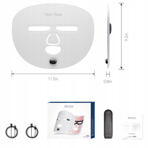 HELLO FACE LED Kozmetická Maska 4v1 na Tvár Fotónová Infračervená Svetelná Terapia - Image 8